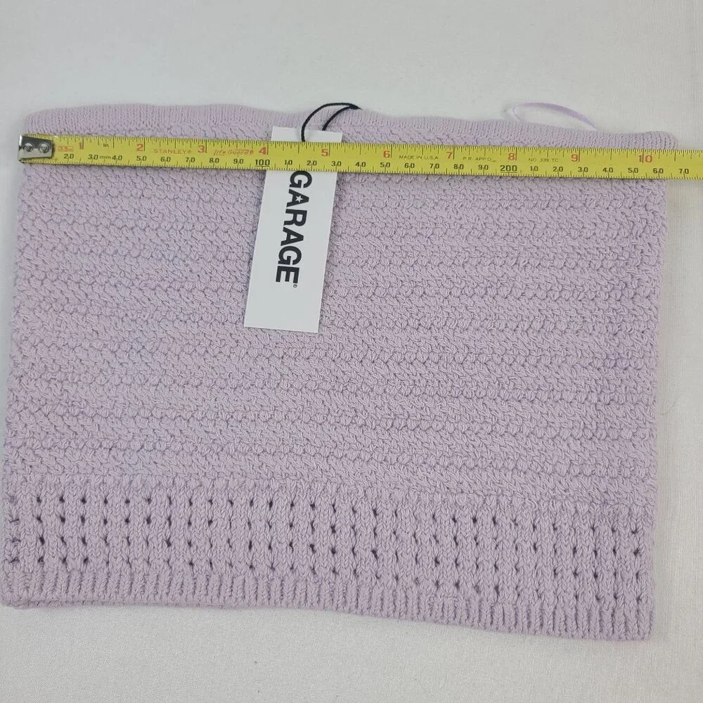 NWT Garage Bandeau Crochet Tube Top Orchid Petal Sz XS Cotton Blend - Picture 3 of 6